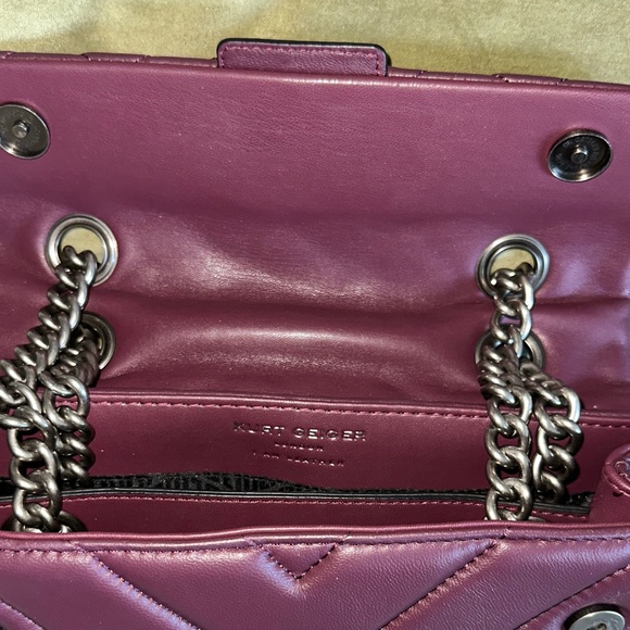 Kurt Geiger Plum Quilted Shoulder Bag - Picture 9 of 13